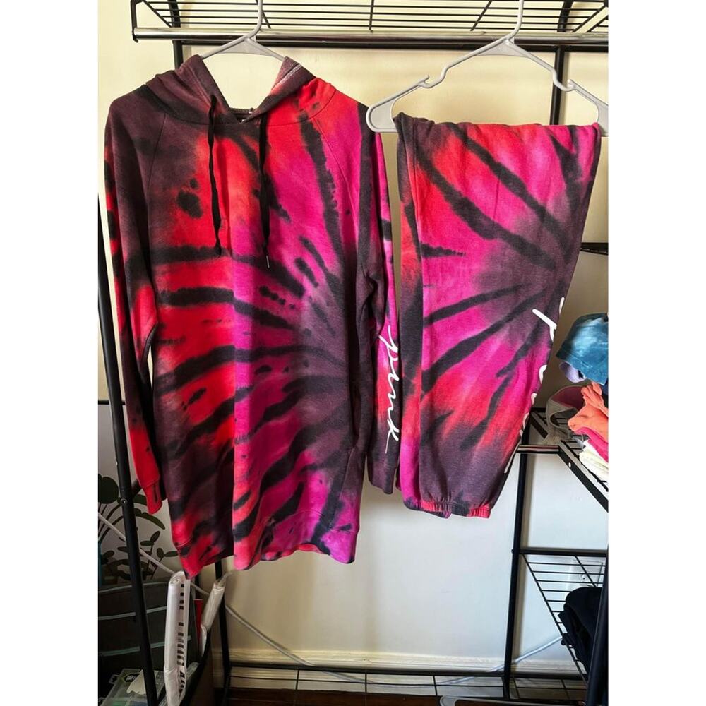PINK Oversized TyeDye Oversized Dress Hoodie & Matching Sweatpants